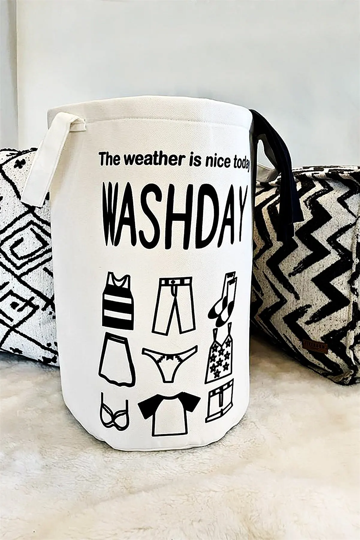 Laundry Today,letters, Multi-Purpose Basket dirty basket laundry basket 40x50, bathroom accessory clothes washing basket