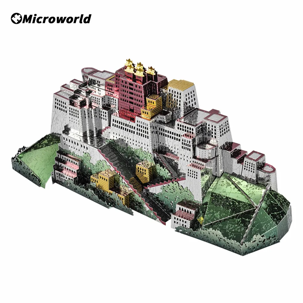 

Microworld 3D Metal Nano Puzzle Potala Palace Buildings Models Kits Laser Cut Assembled Jigsaw Toy Desk Decoration Gift For Kids