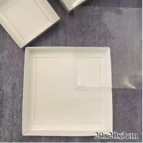 White Cake Gift Box with Window | Cardboard Packaging with Transparent Lid Cookie & Candy Favor Boxes for Christmas & Weddings