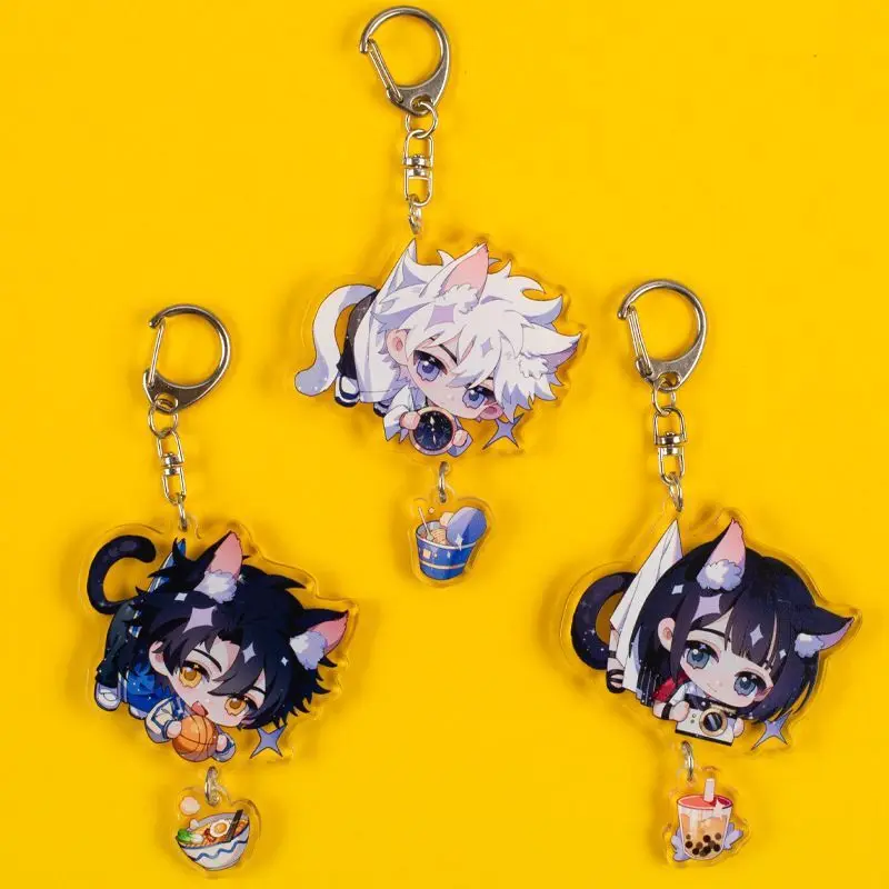 3pcs Anime Time Agent Cheng Xiaoshi Lu Guang Cosplay Acrylic Keychain Cute Bag Pendant Decoration Cartoon Toys Keyring Jewelry