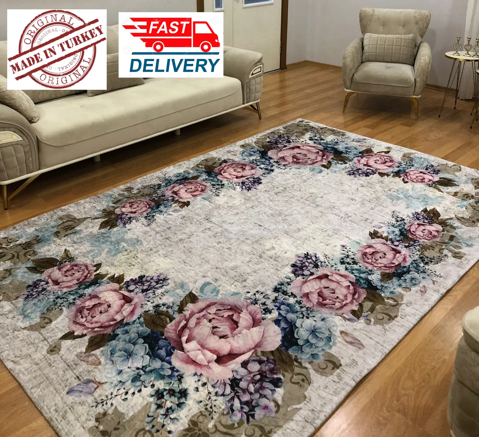 

Decorative Carpet Protection Cover Carpet Cover All-Around Rubberized Cover Digital Printing Soft Textured Turkey Production