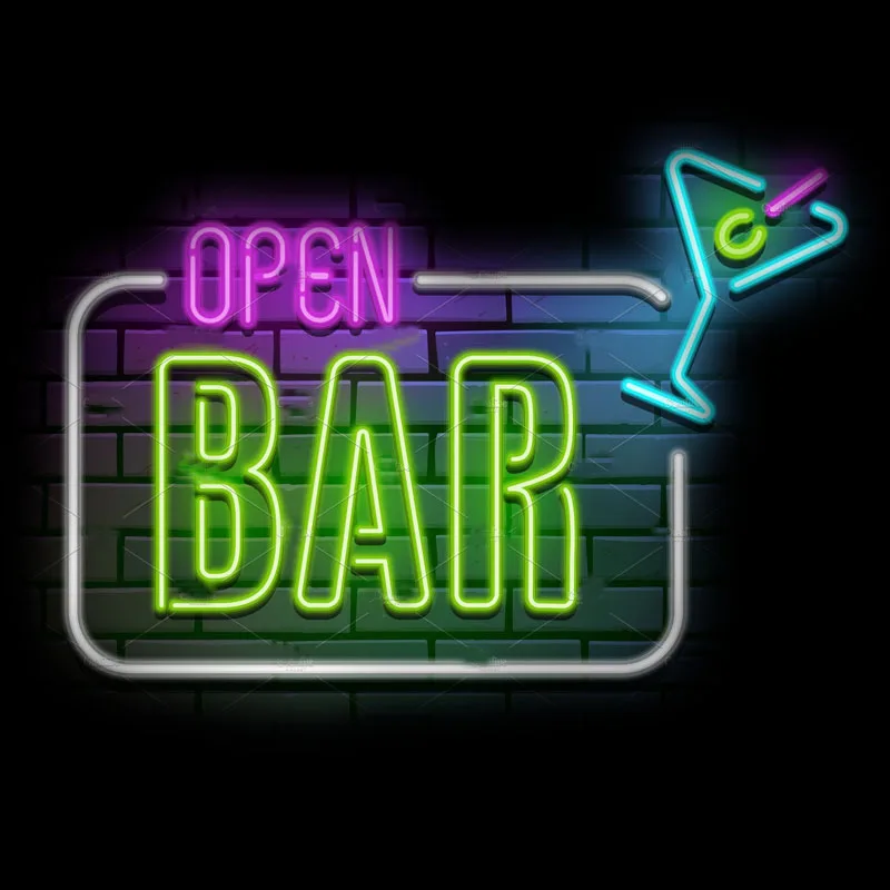 

Neon Signs 10kv Bar Open Neon Light Cup Neon Beer Bar Sign Anime Room Decor Neon Lamp Bar Pub Wall Advertise Light Handcrafted