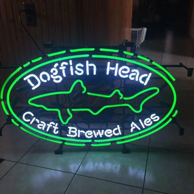 

Dogfish Head NEON SIGN Craft Brewed Ales Neon light GLASS Tube BEER PUB Light Sign Store Display Handcraft Iconic Sign Arcade