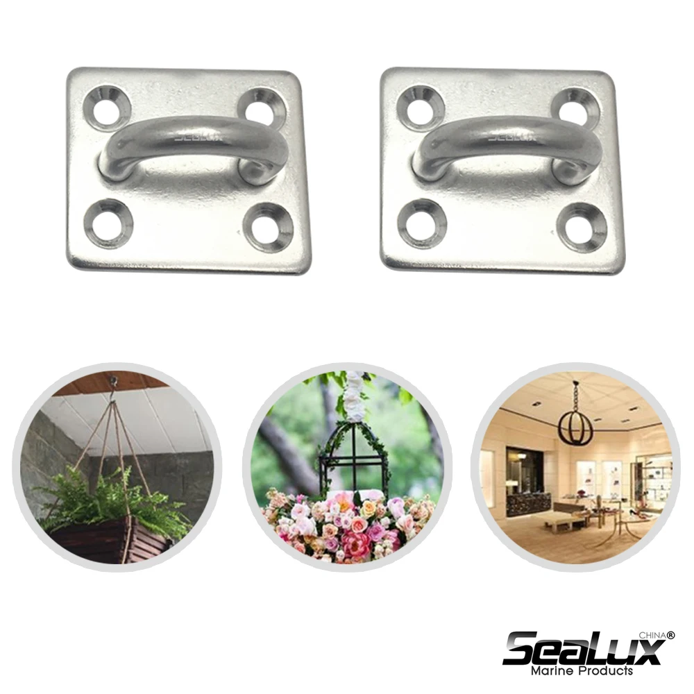 

Sealux Pair of 2 Square pad eye Stainless steel Marine hardware Boat accessory Yacht