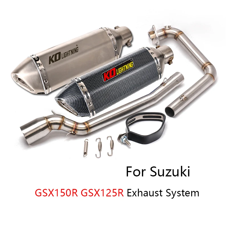 

Full Exhaust System for Suzuki GSX150R GSX125R Motorcycle Front Mid Link Tube Slip On 51mm Muffler Pipe with Db Killer Escape