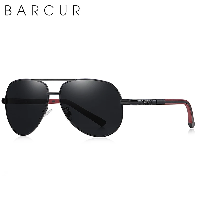 BARCUR Aluminum Vintage Men\'s Sunglasses Men Polarized Coating Classic Sun Glasses Women Shade Male Driving Accessories Eyewear