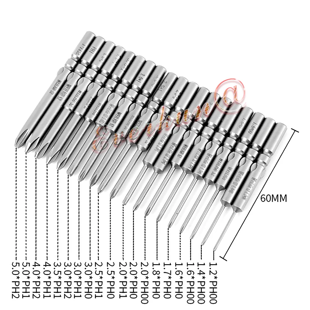 10pc elektryczny wiertło do wkrętarki zestaw części bity magnetyczne Phillips 801 5mm okrągły S2 PH00 PH1 PH0 PH2 długość 60mm narzędzia do obróbki