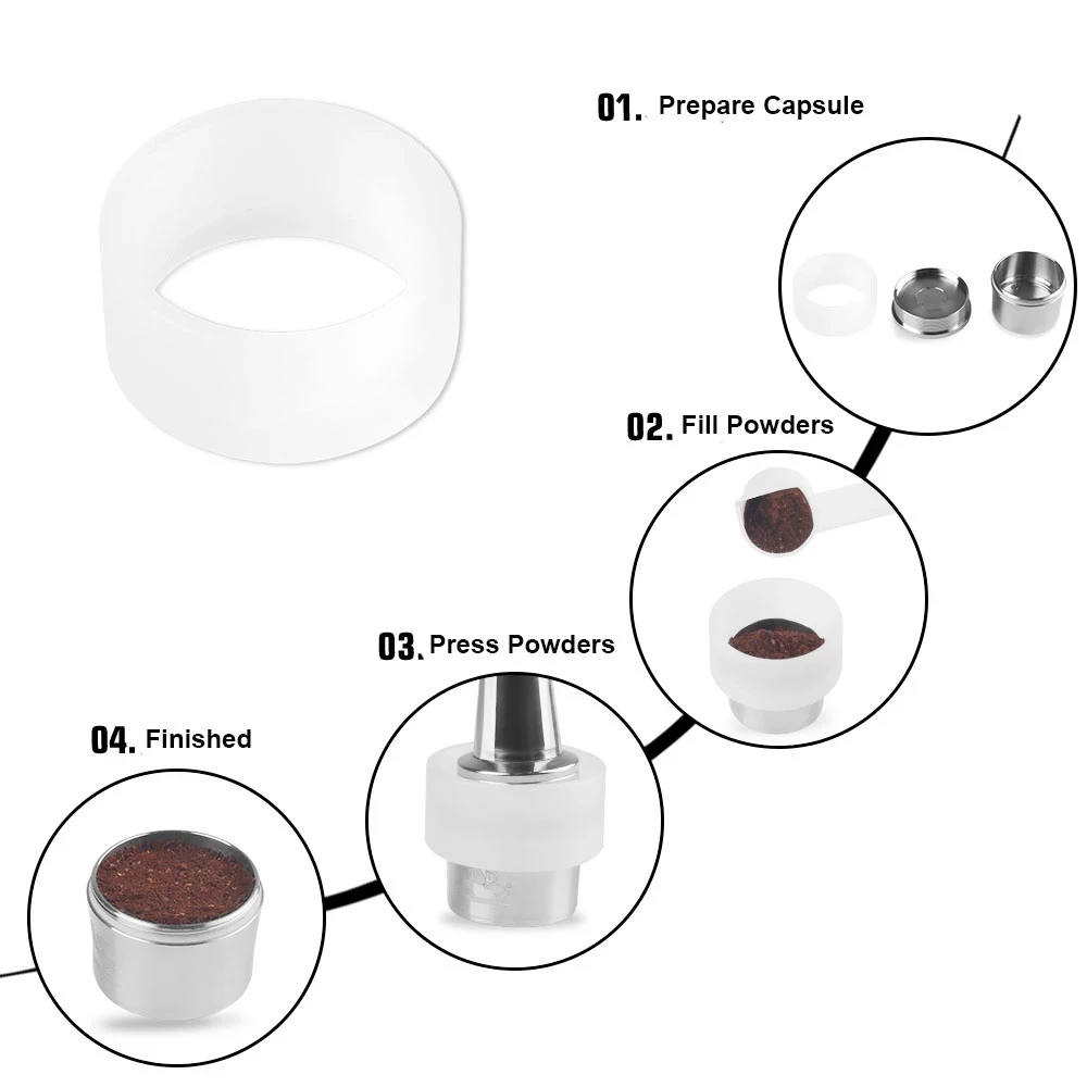 Stainless Steel Refillable Reusable Coffee Capsule Pod for Three Heart Cafissimo PURE K FEE for Caffitaly and Tchibo Machines