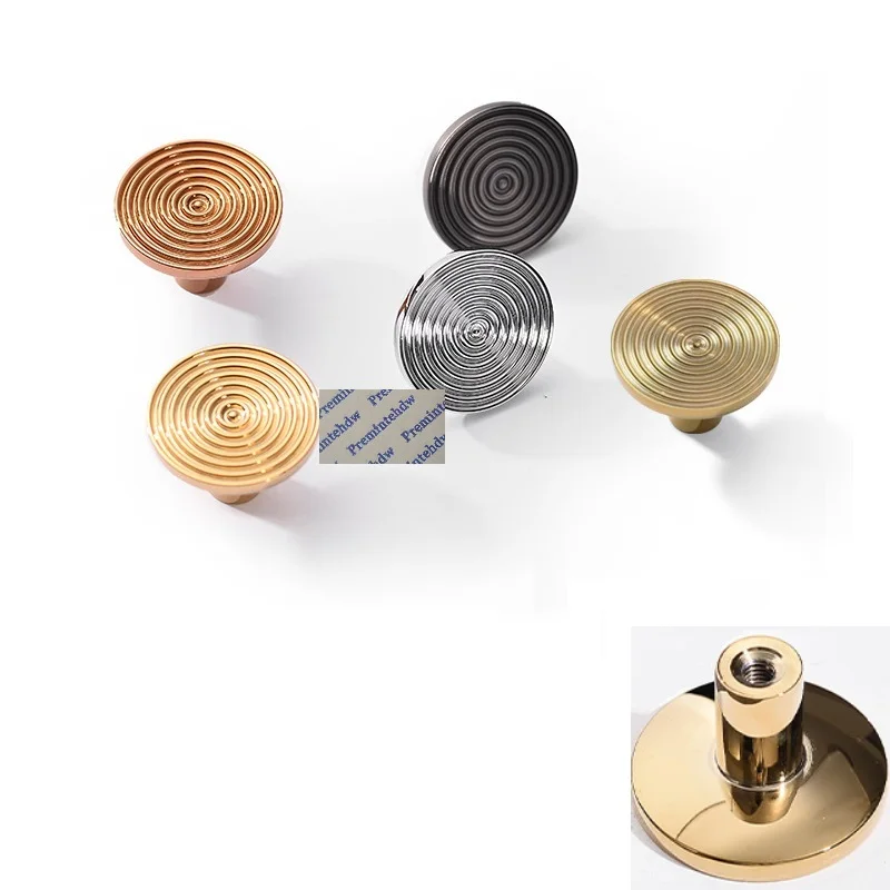 10Pcs Solid Brass Round Swirly Spiral Furniture Drawer Cabinet  Knob Pull Grey Rose Gold Chrome