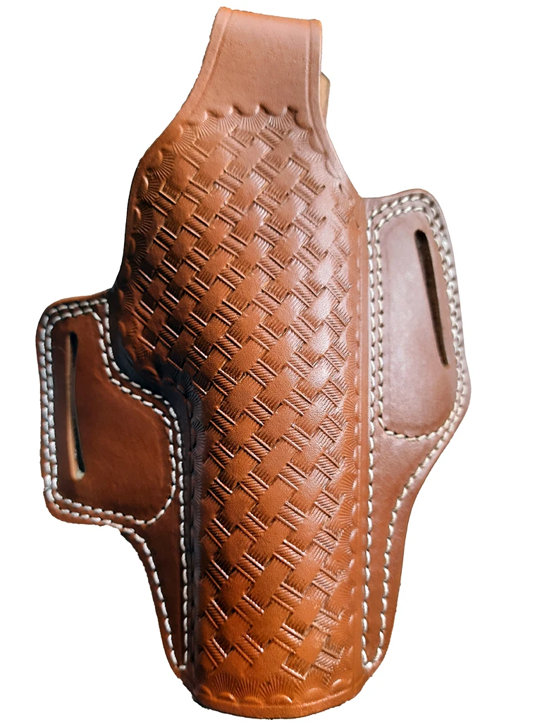 Walther P99 Real Cowskin Handmade OWB Carry Two Slot Pancake Thumb Break Pistol Firearm Gun Holster Pouch