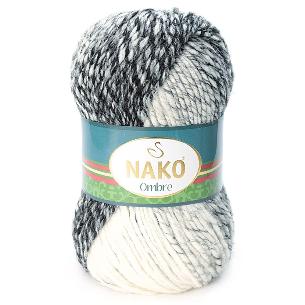 Nako Ombre 25% Wool, 75% Premium Acrylic 100 Gr. 190 Mt. Scarves, Berets, Cardigans, Sweaters, Vests, Gloves, 5 PCS