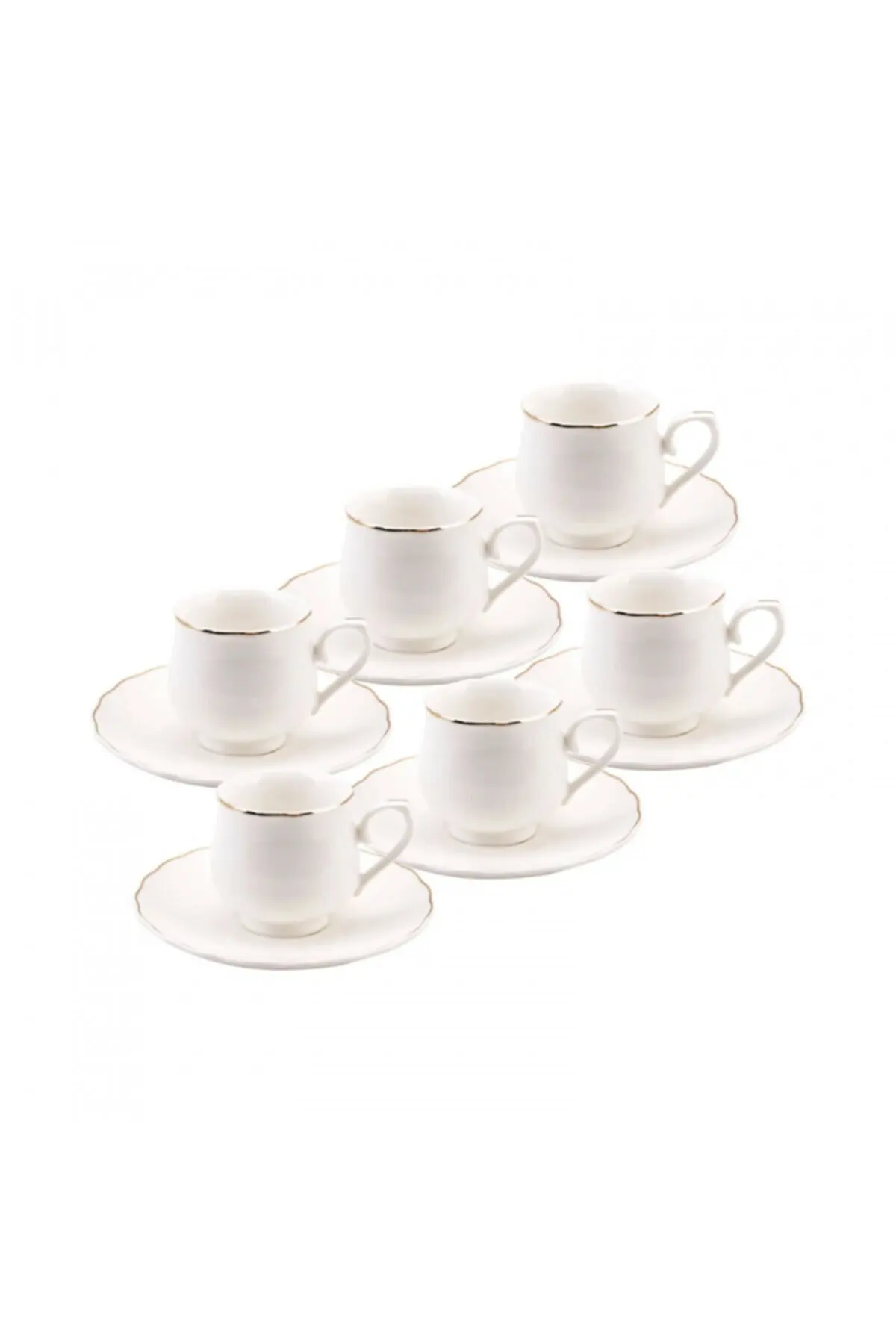 12 pcs Luxurious Gold White Espresso Turkish Coffee Cup Set with Saucer Mug Kettle Drinkware Kitchen Accessories Christmas Gift