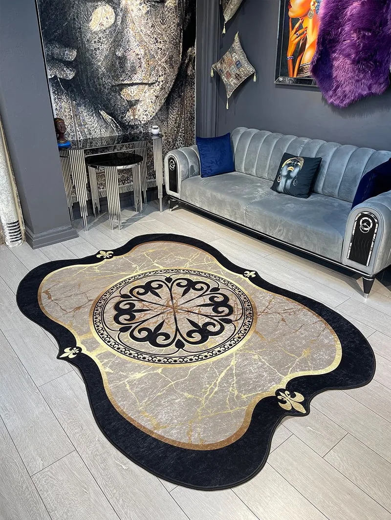 Decorative Oriental ornament floor slip-resistant table cloth soft mat nursery carpet for living room home indoor runner