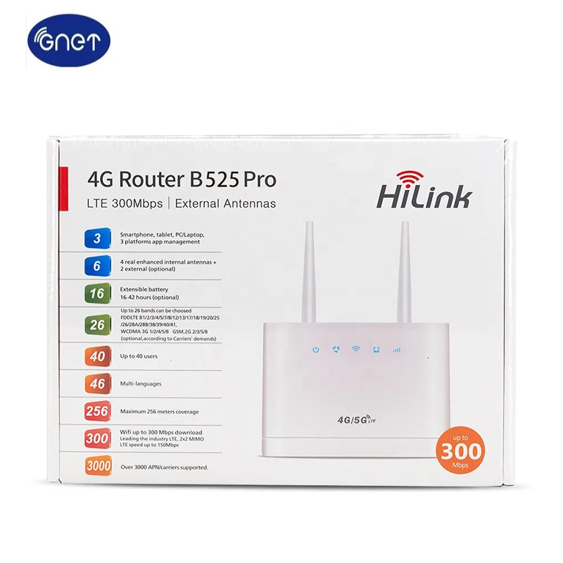 Unlock New High Speed 4G Wifi Router B525 Pro Global Bands 4G LTE CPE Router With One Port Fast Factory Cpe PK B525s-65a
