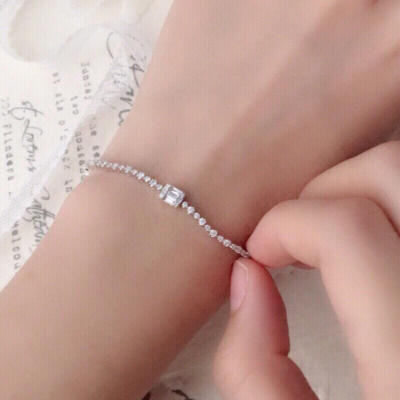 Aazuo 18K الذهب الأبيض الصلب الماس الحقيقي 0.60ct الكلاسيكية ساحة تنس سوار للمرأة الراقي العصرية حفلة خطوبة #5