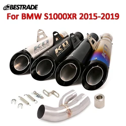 For BMW S1000XR 2015 2016 2017 2018 2019 Motorcycle Exhaust System Slip On 51mm Mufflers Connect Mid Pipe Stainless Steel Escape