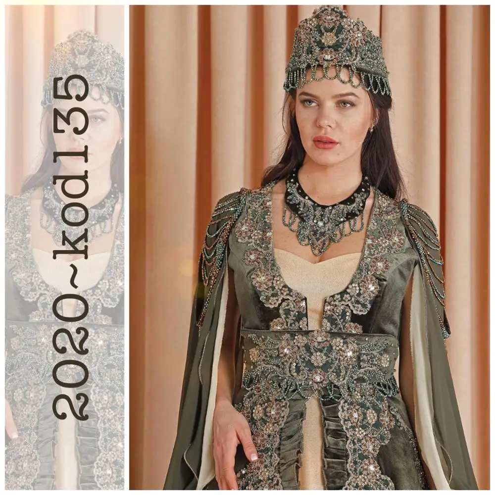 Turco verde escuro caftan hena 2020 noivado vestido de casamento kaftan para casamento turco bindallı modelleri kına ve xina kaftanı