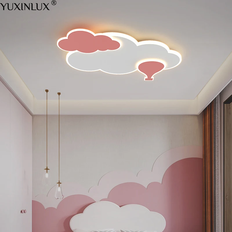 

Creative Cloud Balloon Led Chandeliers Pink Blue White Ceiling Lamps For Living Room Boy Girl Bedroom Indoor Lightings AC90-260V