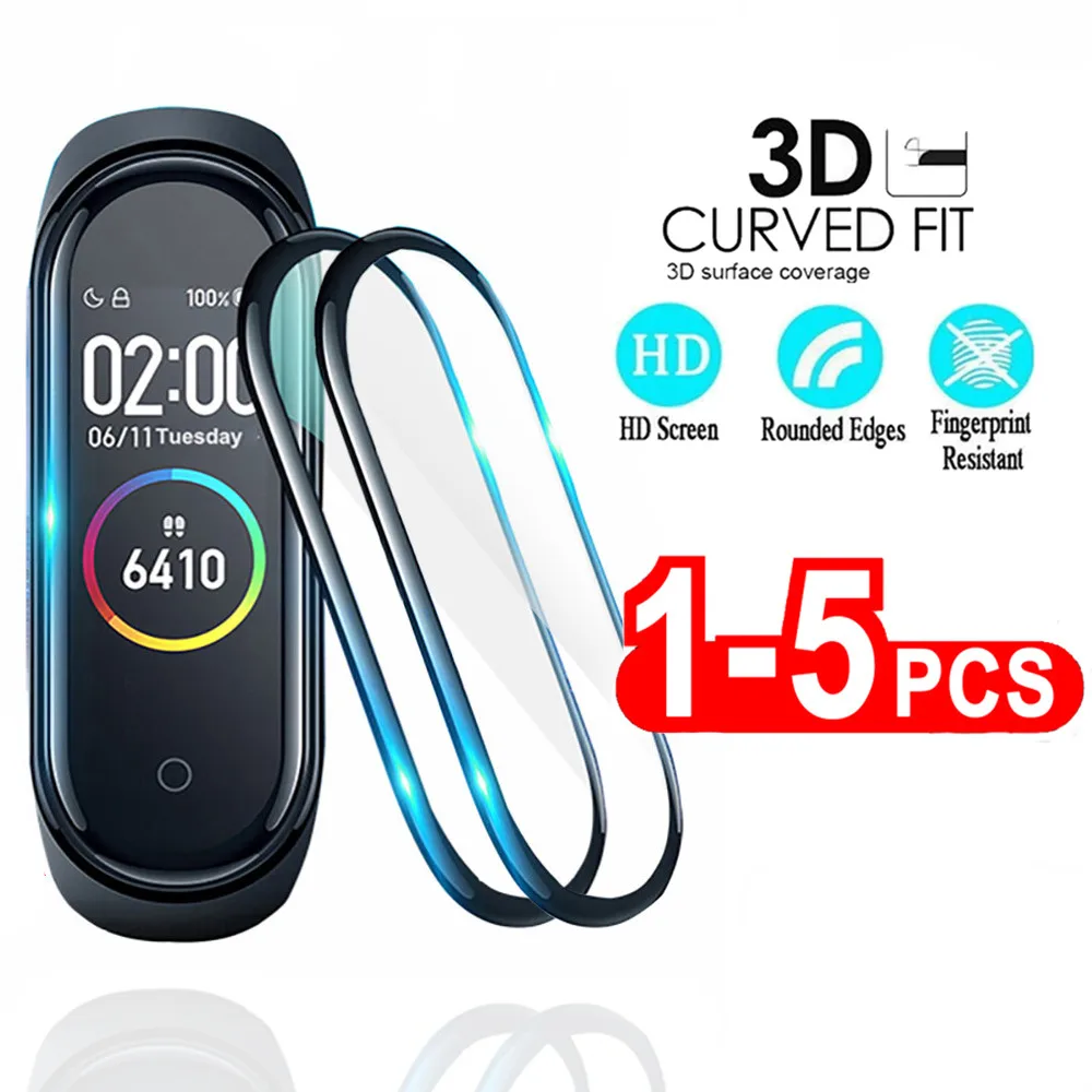 3D Screen Protector for Xiaomi mi band 7 6 4 5 film strap Mi band4 Smart Watch Miband Soft Protective Glass xiomi miband 6 Film