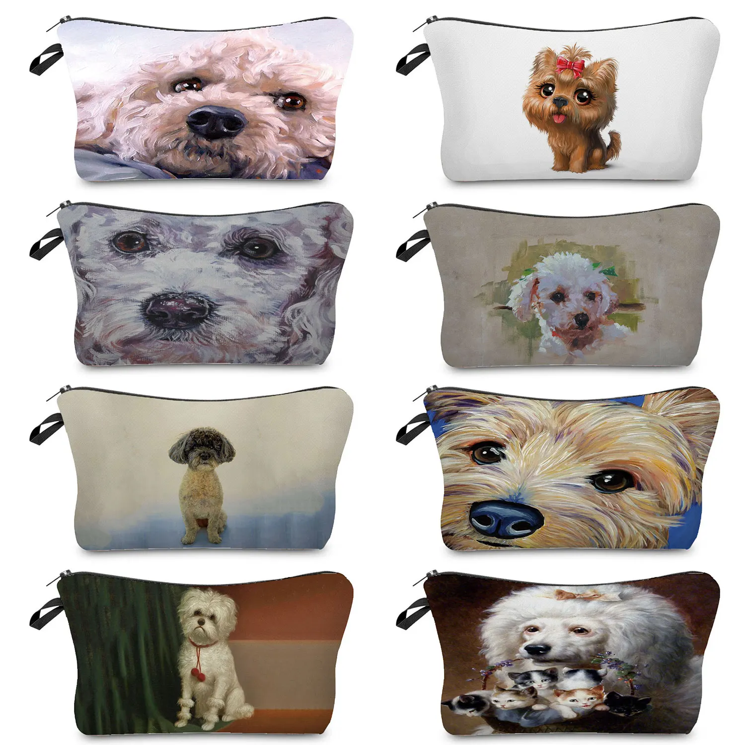 

Poodle Teddy Dog Animal Printed Cosmetic Bag Outdoor Fashion Portable Makeup Bag School Pencil Cases Female Toiletries Organizer