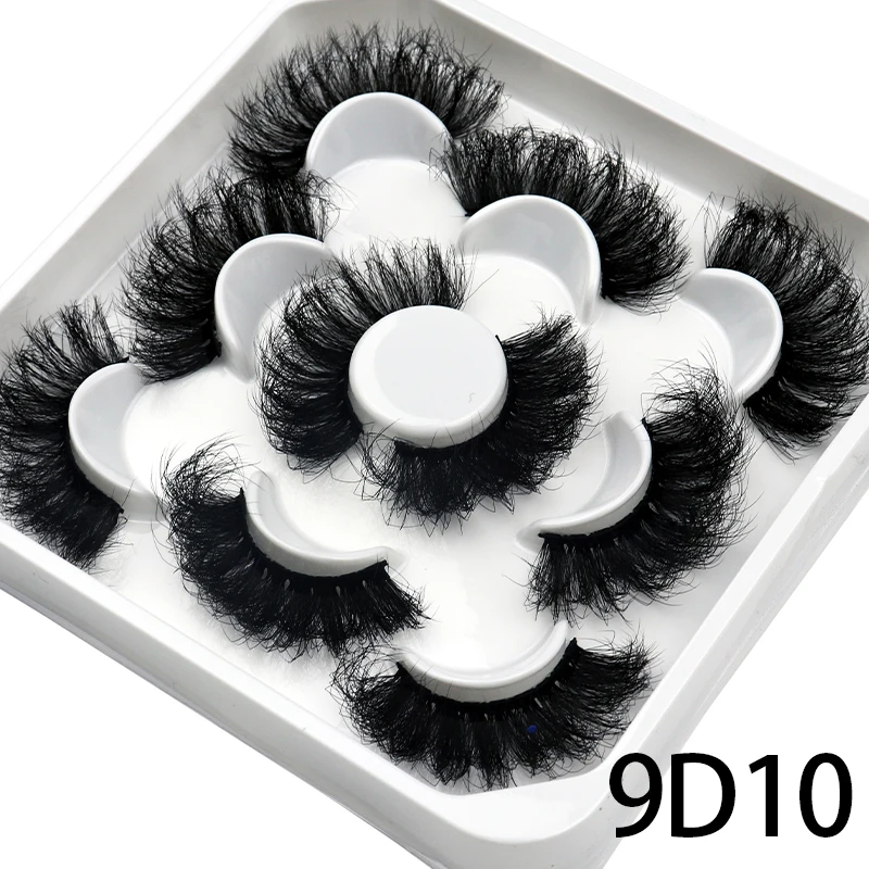 Korea 5 Pairs 25mm Mink Lashes Individual Natural Fluffy False Eyelashes Dense Extension Mink Eyelashes Wholesale Makeup Toole