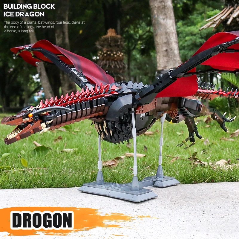 

Movie Series Dragon Creative Drogon Viserion Rhaegal Model Assembly Building Blocks bricks Kids Toys Gifts Game of ThronesS