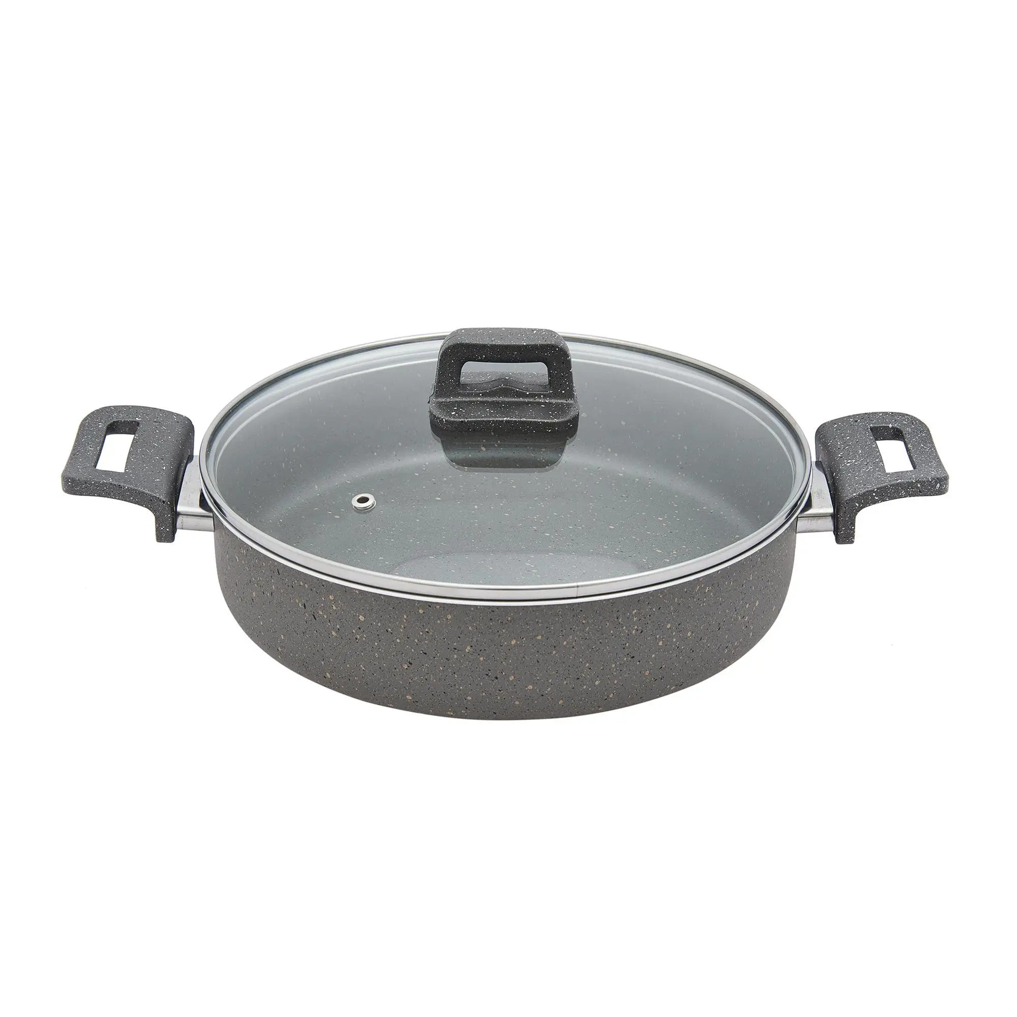 Meht Granite Fireproof Non-Stick Karnıyarık Kitchen Cooking Rice Casserole Preparation Storage Tenceresi-Gray-28 cm