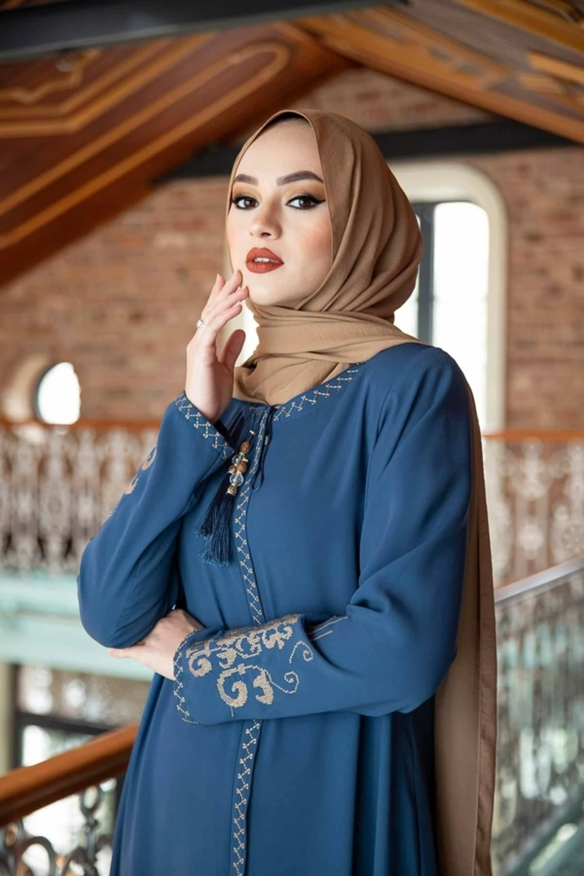 Embroidered Sleeves Abaya Dress Turkey Muslim Fashion Islam Clothing Dubai Istanbul Istanbulstyles Women 2022