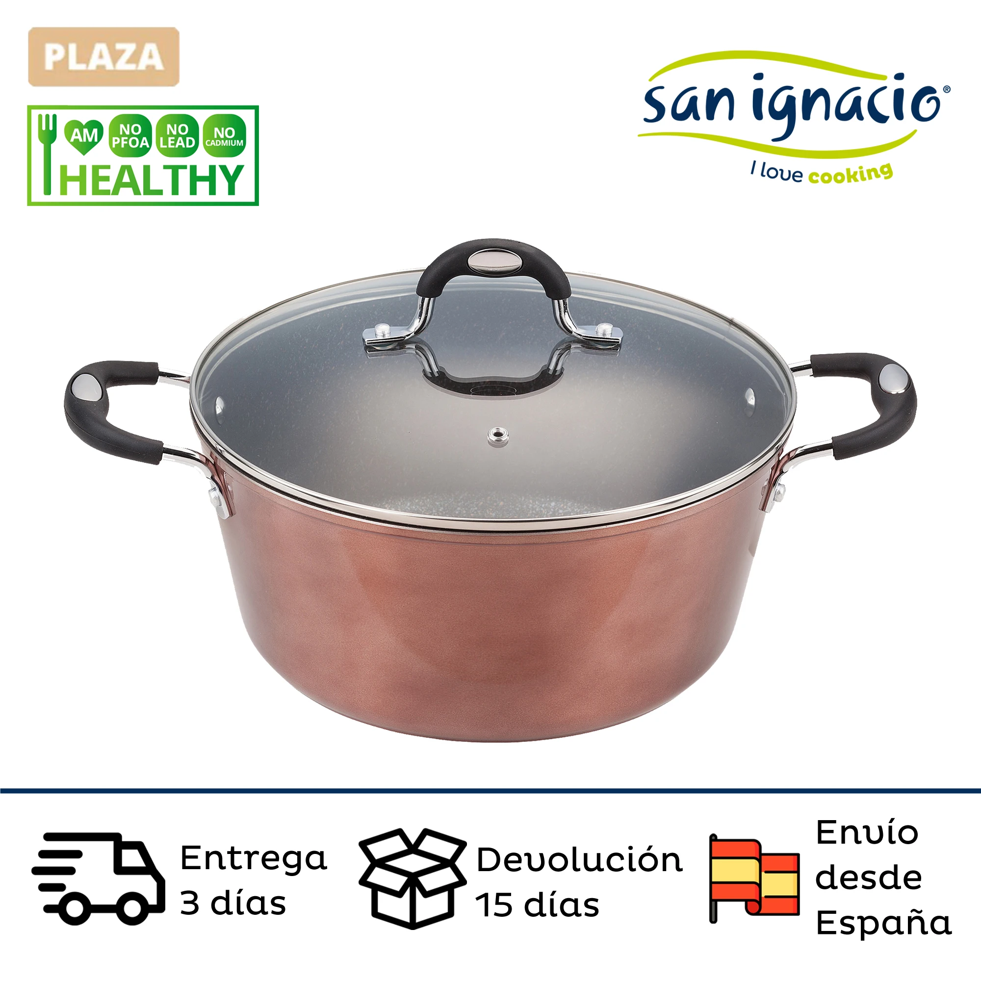 Non-stick pan SAN IGNACIO Moma forged aluminum suitable for all fires including induction with copper finish