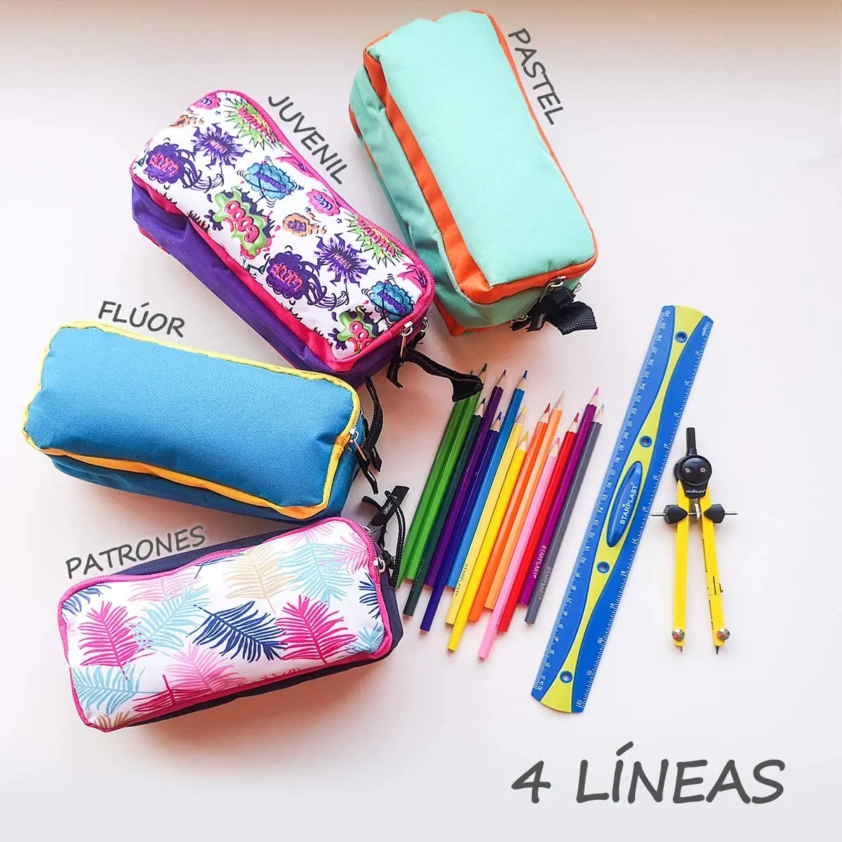 STARPLAST 3 Zippers 3 Zippers 3 Zippers 3 Zippers Case Large Capacity Multi-purpose School Use image 5