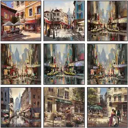 City Impression Collection - Counted Cross Stitch Kits - Handmade Needlework For Embroidery 14 ct Cross Stitch Sets DMC Color