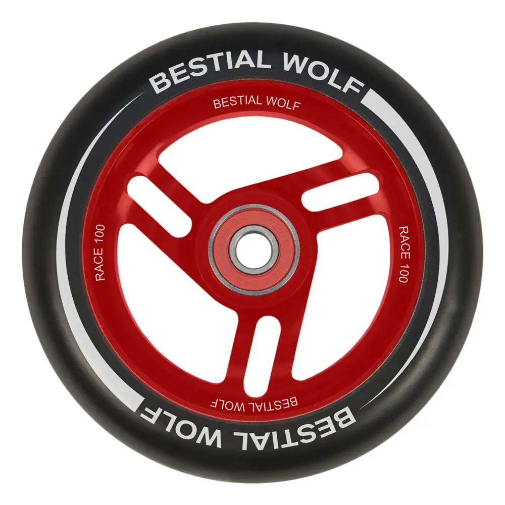 Bestial Wolf 100 mm wheel RACE for Scooters Pro Scooters Ideal for Park and Freestyle. With aluminum Core and PU-85 rubber