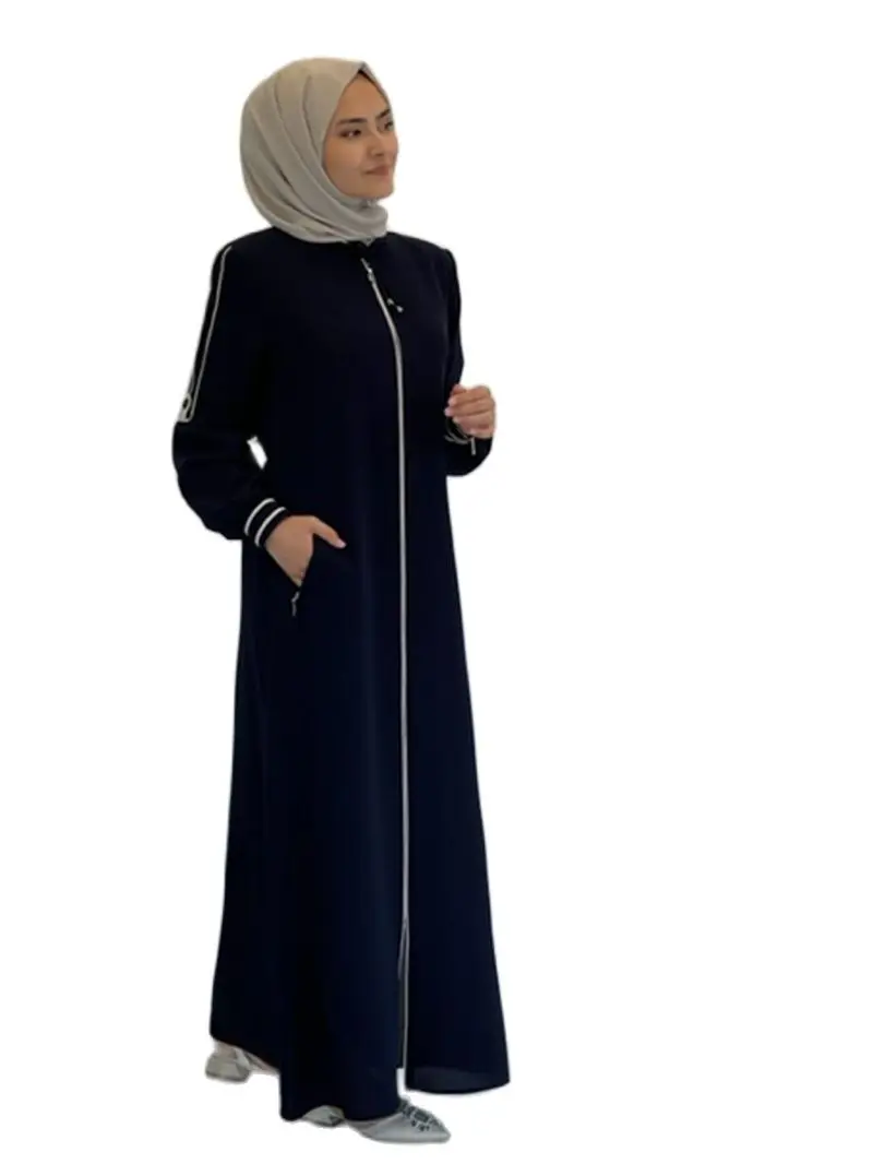 Muslim Abaya Islamic Hijab Fashion Clothing Ribbon Detail Dress Efil Petek Cloth Dress