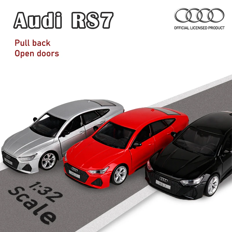 

MSZ 1:32 Scale Audi Miniatura Simulation Alloy Diecast Car Model Openable Doors Pull Back Collectable Children's Toys Vehicle