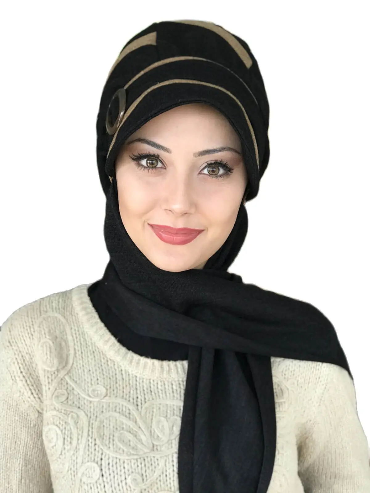 New Fashion Hijab Women 2021 Bonnet Beret Tulle Multicolor Cancer Head Wrap Chemo Light Brown Black Buckled Scarf Hat Shawl