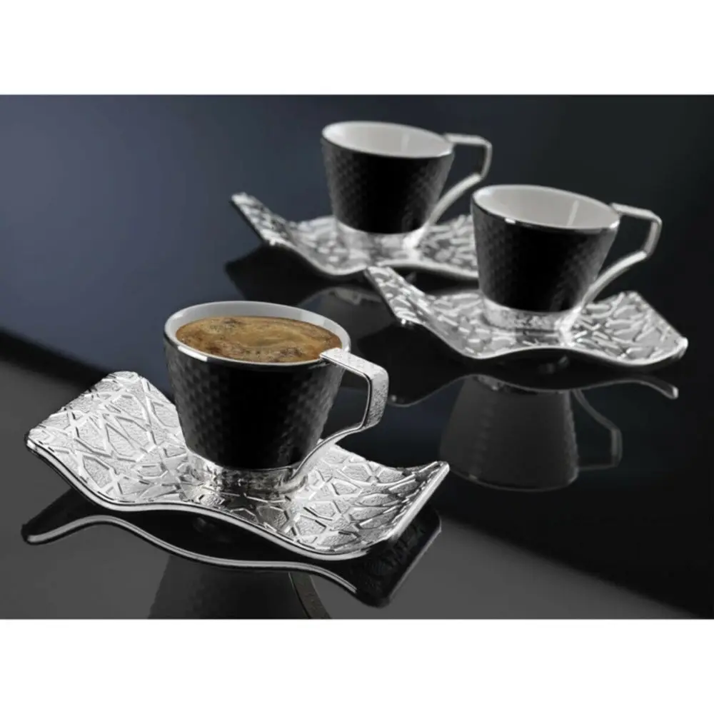 Porcelain Luxury Coffee Cup Set Of 6 ( 12 Pcs ) Kitchenware Coffee Accessories Tea and Coffee Set Lux Cups and Saucers Espresso