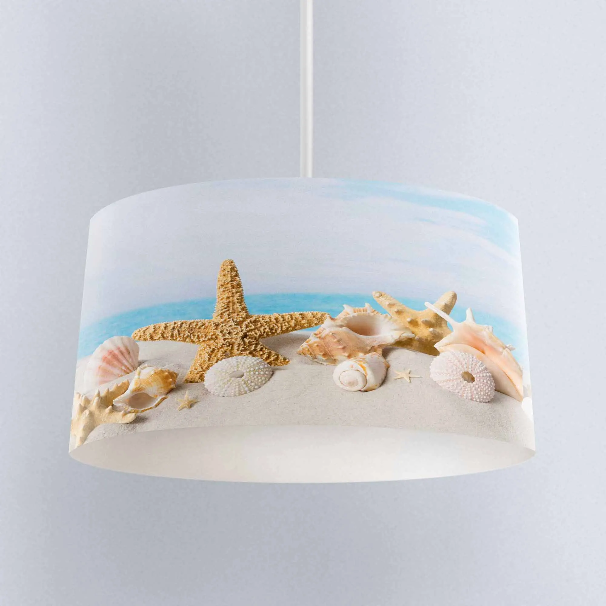 

Else Tropical Beach Sand on Sea Stars Digital Printed Fabric Chandelier Lamp Drum Lampshade Floor Ceiling Pendant Light Shade