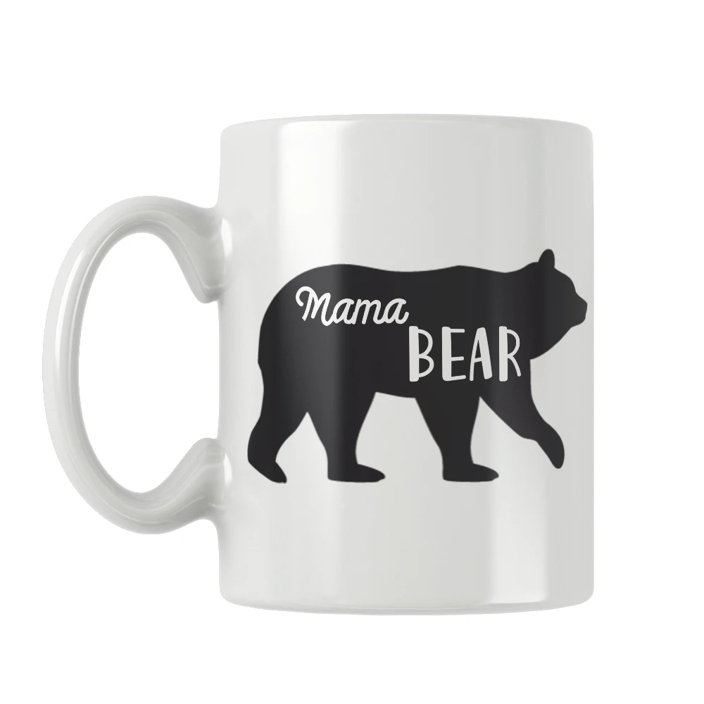 Mama Bear Mug Coffee Cup White Drinkware Cute Funny Quote Birthday Creative Unique Special Mothers Day for Mom Gift Ideas