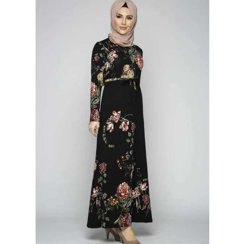 Vestidos musulmanes turcos para mujer, ropa Europea estampada, Abayat árabe, vestido largo, Hijab marroquí, Eid de otoño