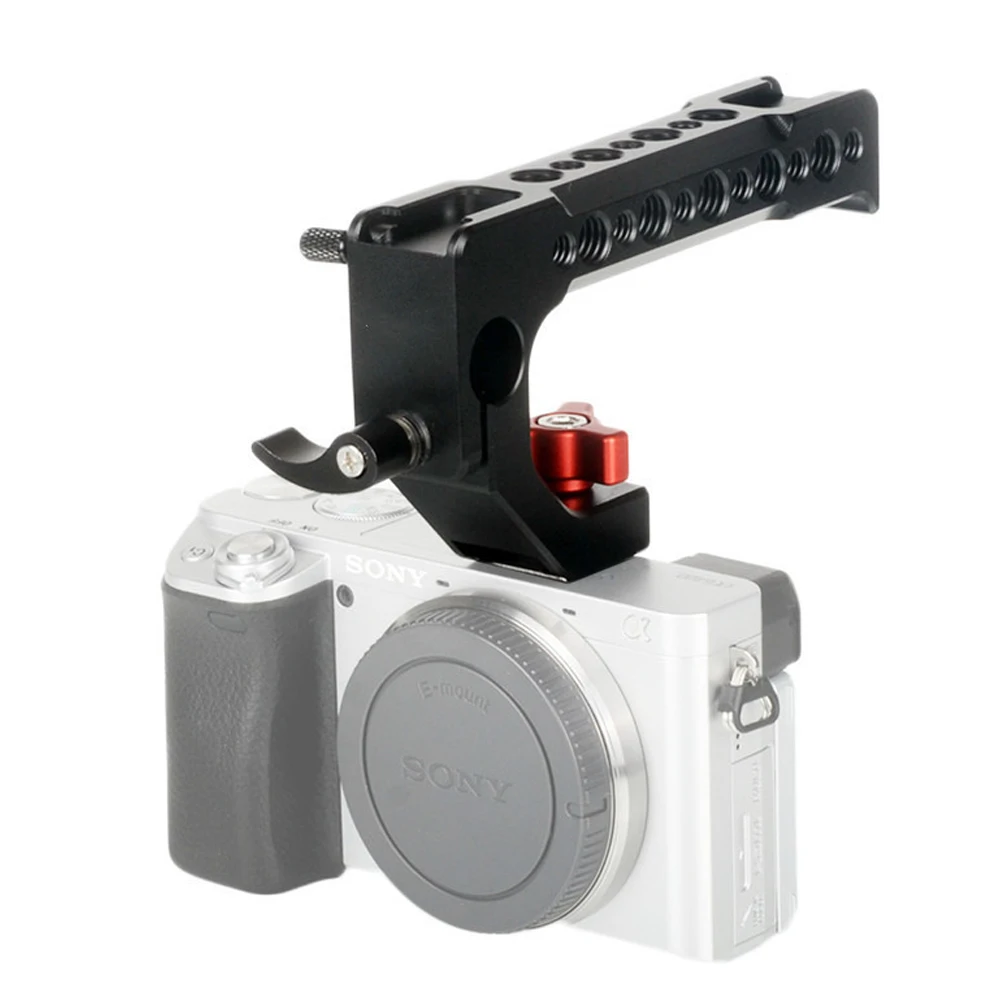 JINTU العالمي كاميرا دقيقة تمديد قفص مقبض مقبض الكاميرا قبضة مع وجع مزدوجة الباردة حذاء ل فلاش مصباح ليد Microphon