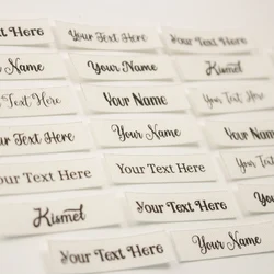 10x40mm 80 Piece ,Iron On Name Labels Cotton With Logo or Text Sewing Label Organic Label Etiquetas Personalizada 100% Cotton