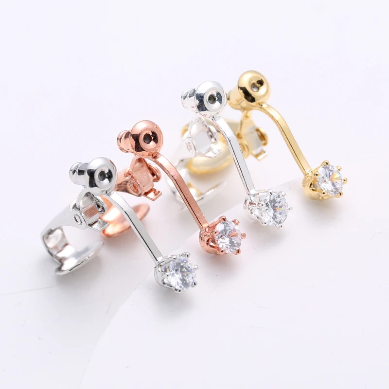 2/10 Pcs,Clip On Earrings For Women，Earring Findings For Diy Jewelry Making Accessories Materials，Ear Stud Conversion Ear Clip