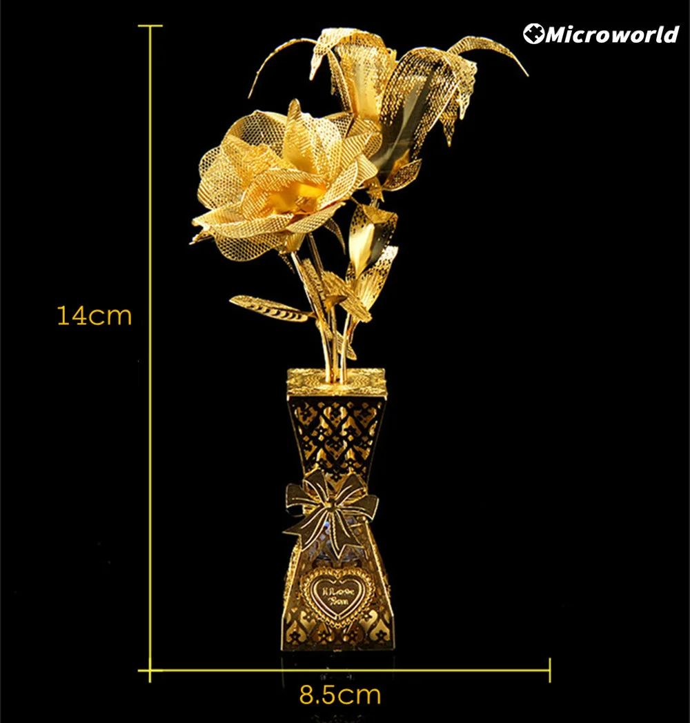 Microworld 3D Flower Styling Puzzle Romantic Rose Lily Model Kits Home Decoration Jigsaw Toys New Year Gifts For Girls Princess