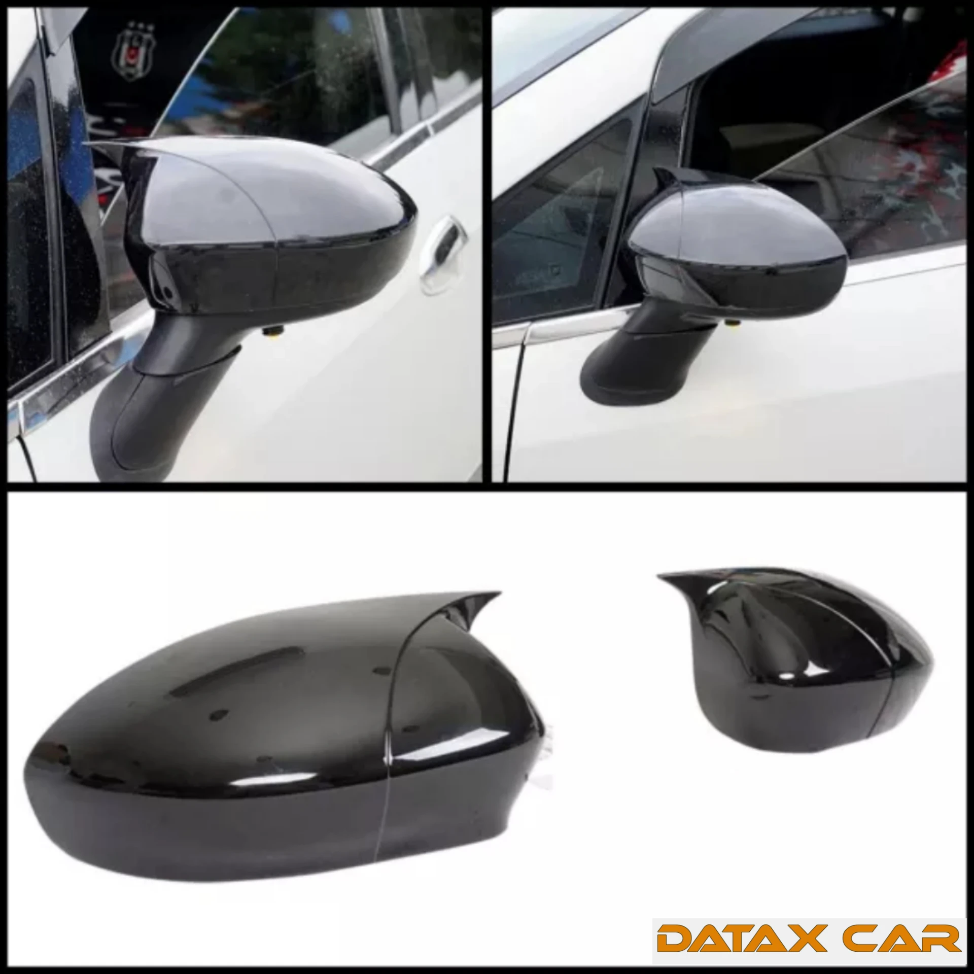 Bat Style Mirror Cover For Fiat Punto Evo 2009 2018 Rearview Mirror Cover 2 Pieces Cover Glossy Black Car Shields Exterior