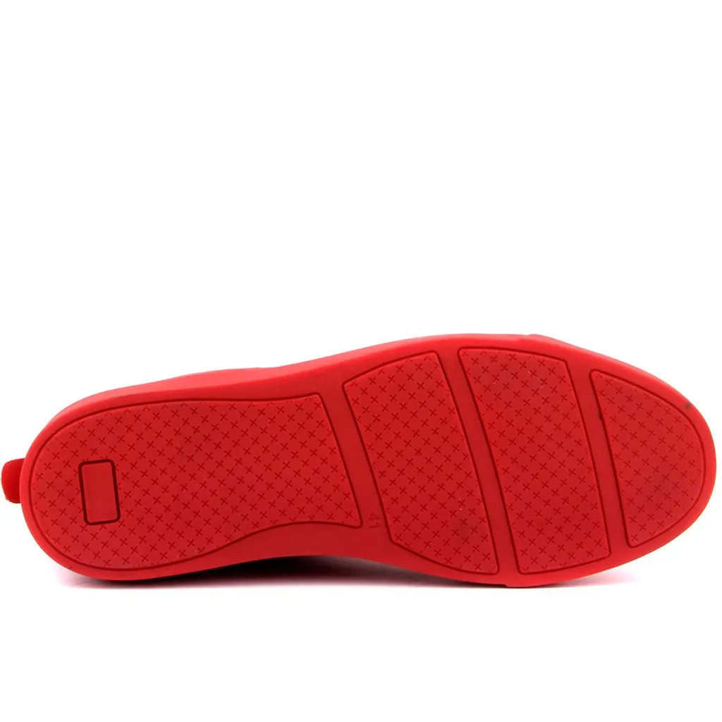 Sail Lakers-Rode Suède Lace-Up Mannen Half Laarzen