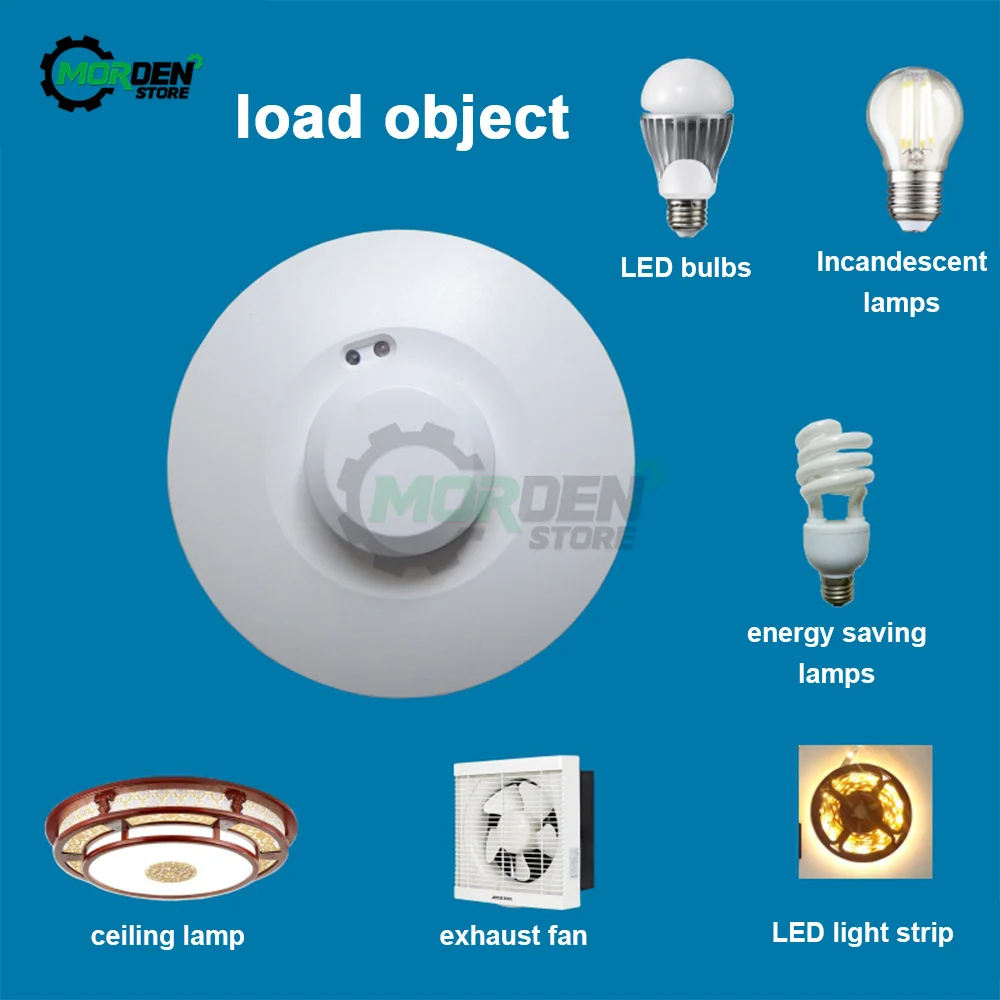 220V 110V 1200W Microwave Radar Sensor PIR Occupancy Body Motion Detector Light Switch Accessories Power Supply image 2
