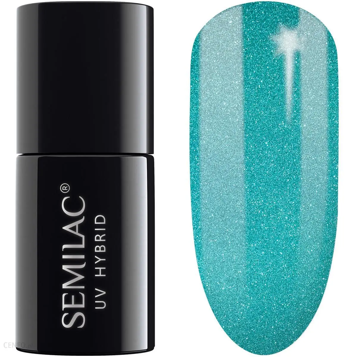 Semilac Green Glass 020 semi-permanent cover, UV hybrid nail polish texture Gel