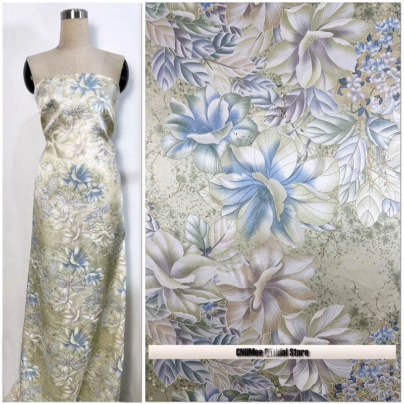 

CNUM SS086 100% Natural Silk Satin/ Flower Series / Silk Fabric / Width 1.25yd Thickness 16.5mm