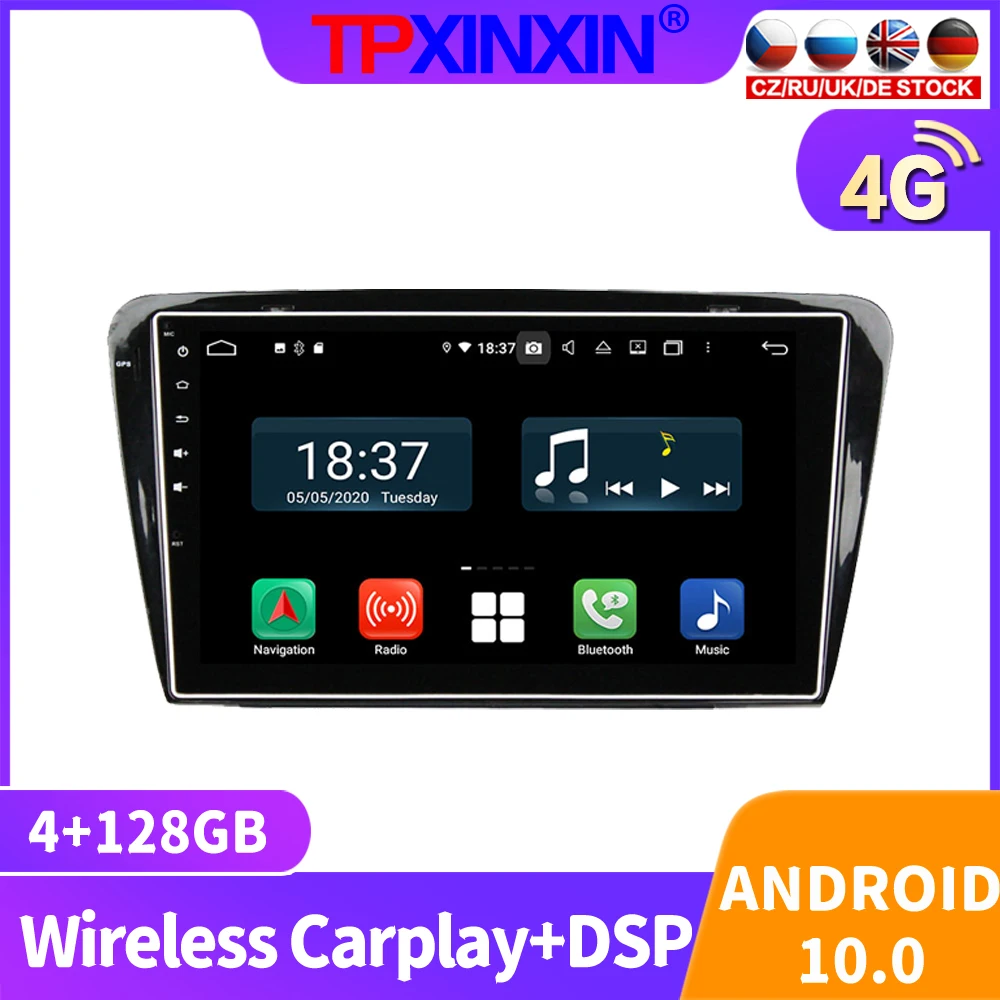 

128G Android 10 For Skoda Octavia 2014-2015 Car Radio Multimedia Video Recorder Player Navigation GPS Accessories Auto 2 din dvd