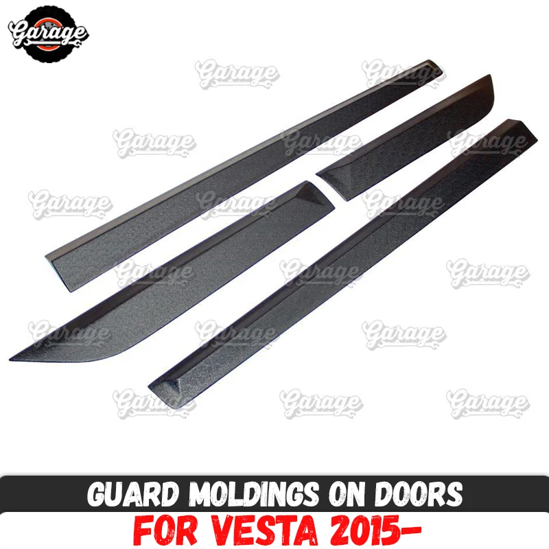 

Guard moldings for Lada Vesta 2015- on doors ABS plastic pads accessories protective plates scratches car styling tuning